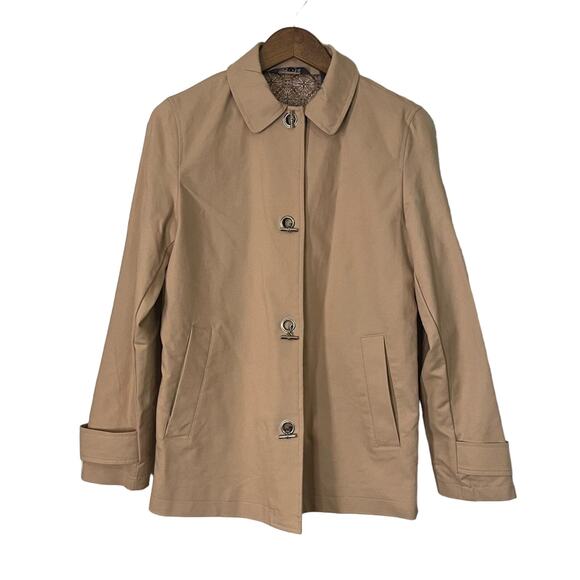 George by Mark Eisen Women's Tan Mid-Length Overcoat Toggle Closure Size S - Picture 1 of 7